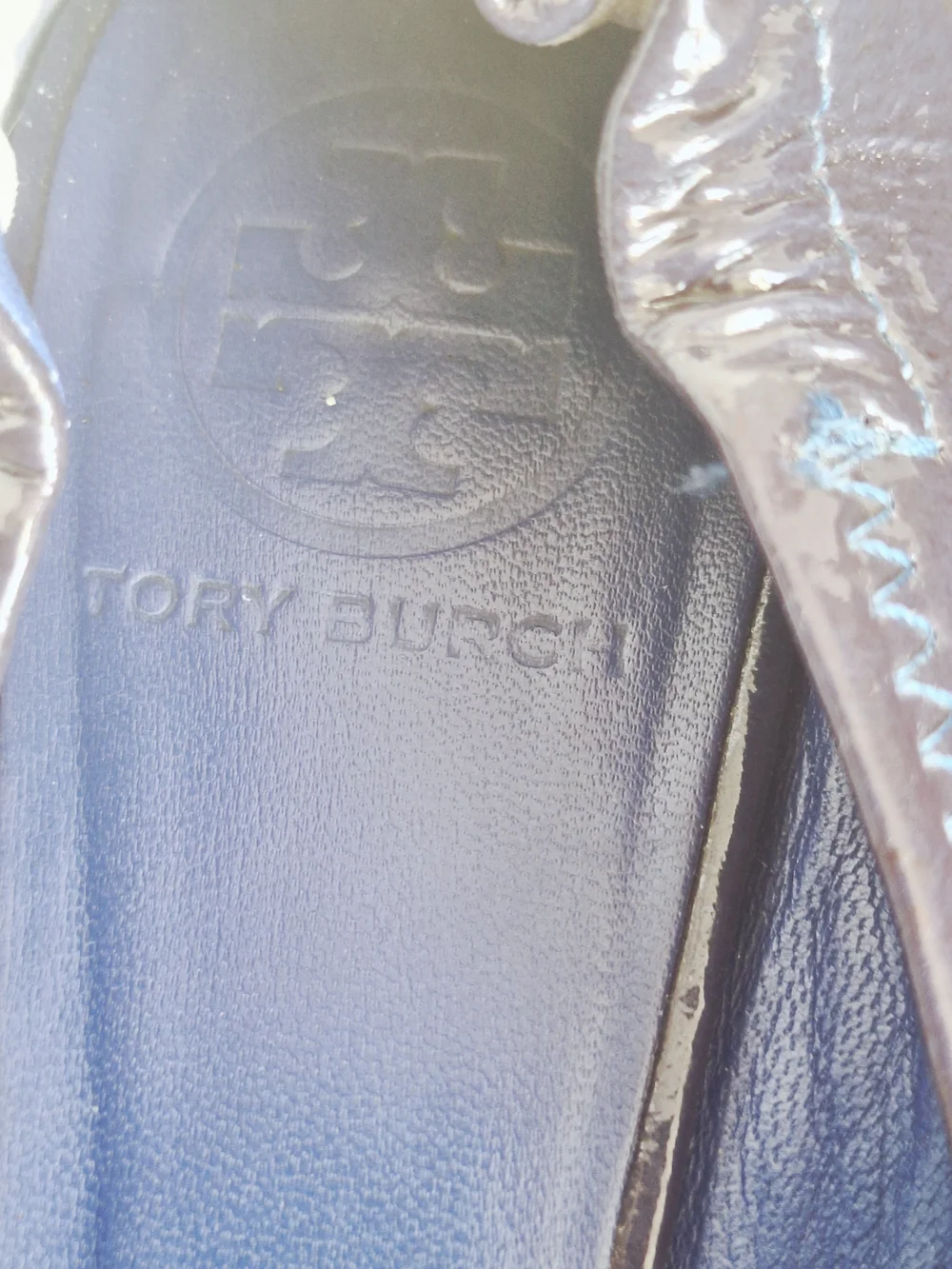 💙Tory Burch Patent Leather Ballet Flats in Deep Purple 🤍Sz 7.5M